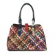 multi-color handmade leather handbag