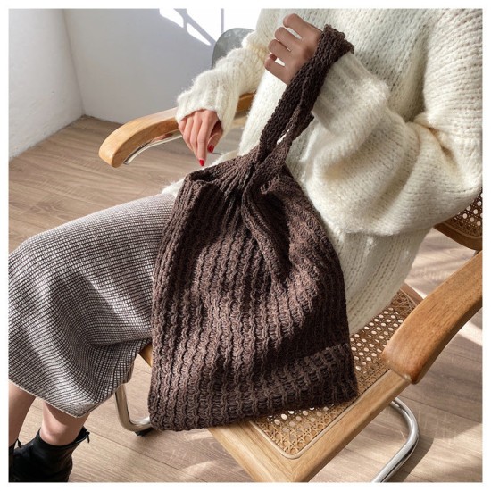 knitted and fitted tote bag