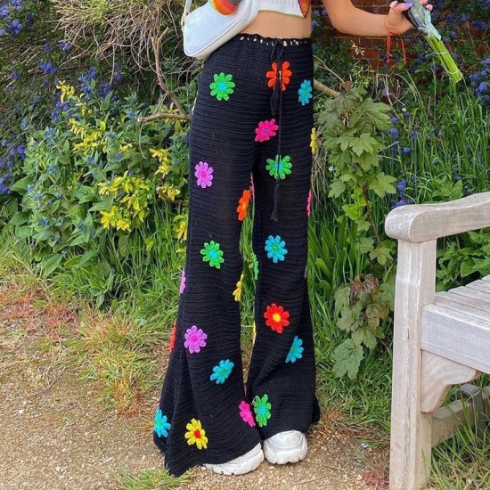 flower power crochet pants